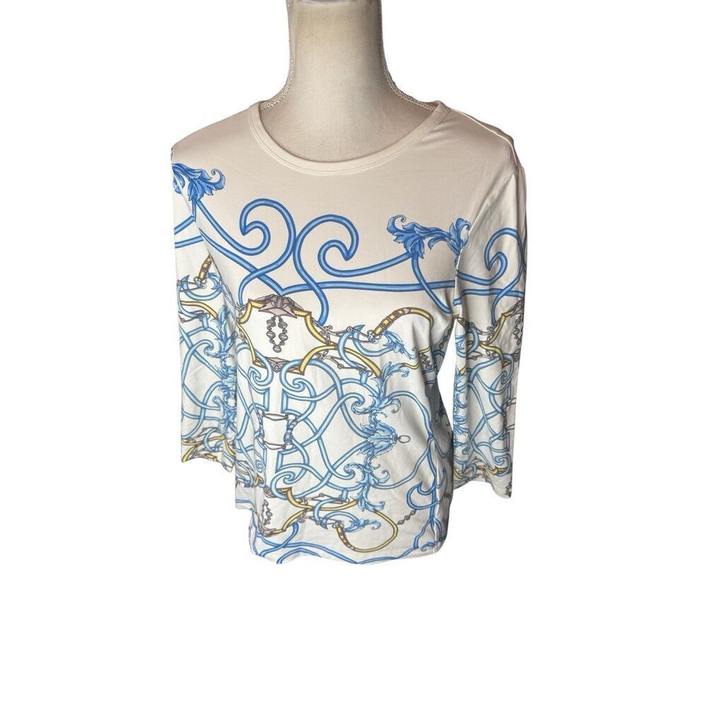 J McLaughlin Signature Top Catalina Cloth, Rare Print! Sz Med